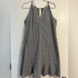 J. Crew blue black white check dress size 10